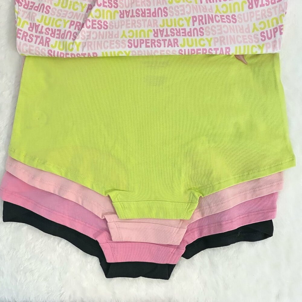 Juicy Couture Black, Pink, Green Hipster Cotton Panty 5 Piece Set Size XL NWT - Picture 4 of 10